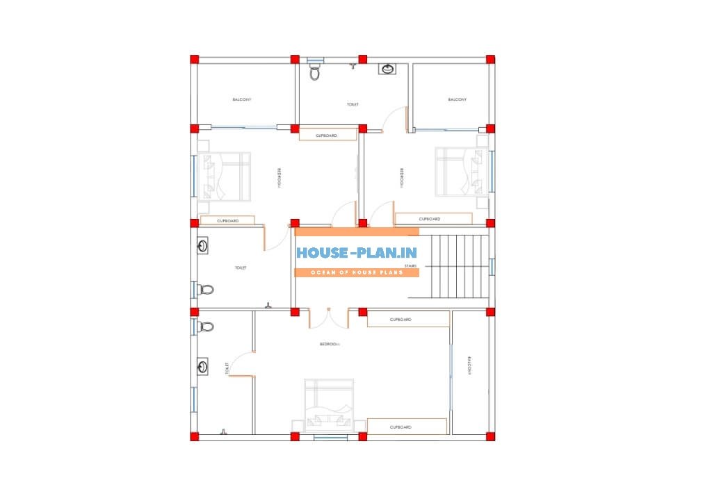 3bhk house plan 36×47 second floor