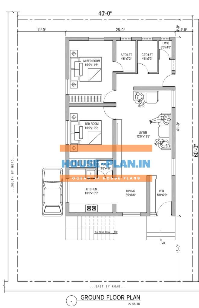 40×60 ground floor house plan