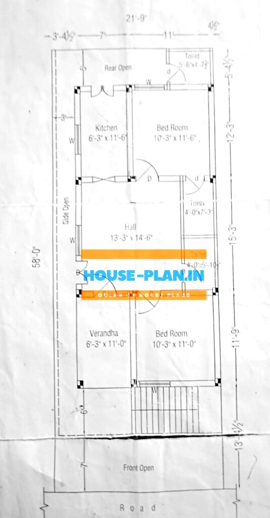 east facing house vastu plan 21×58
