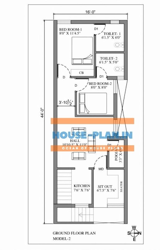 house-plan-16×44-ground-floor