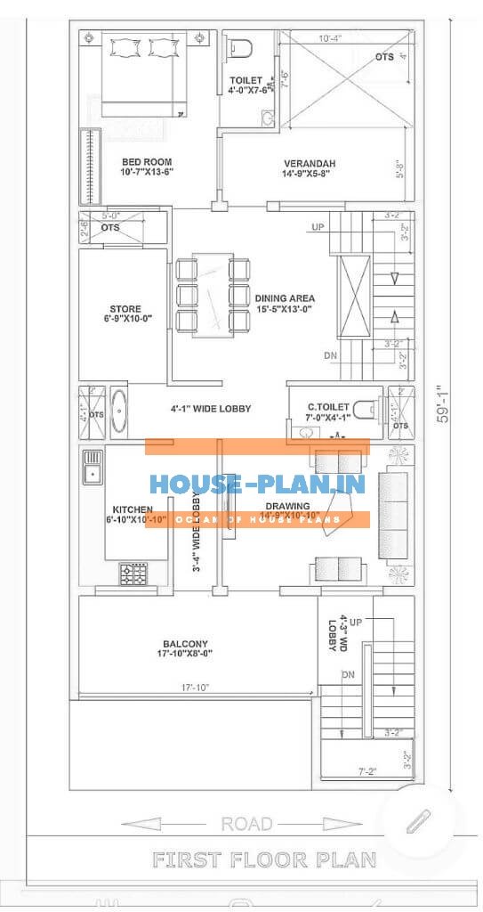 house plan 27×59 first floor