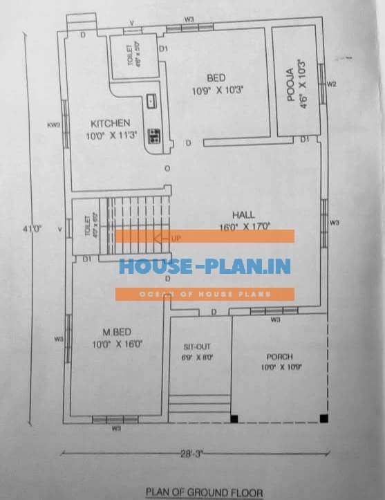 house plan 28×41 ground floor 1