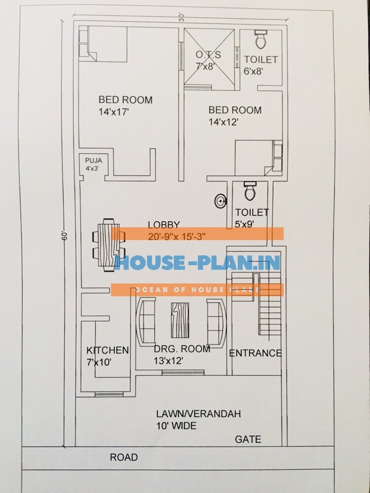 house plan 30×60 first floor