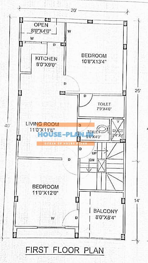 house plan design 20×40 first floor 1