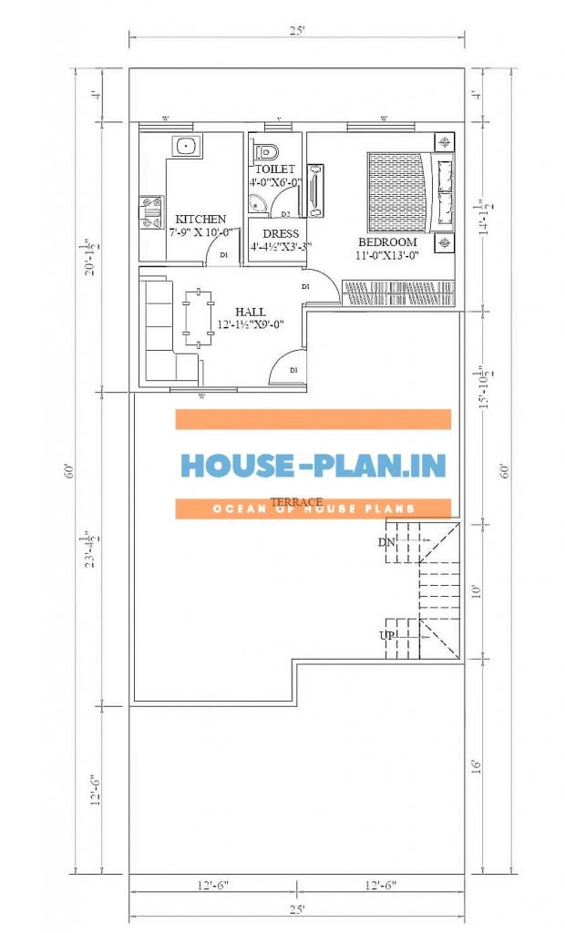 3 bhk house plan in 1500 sq ft 2