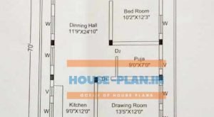 3 room house plan