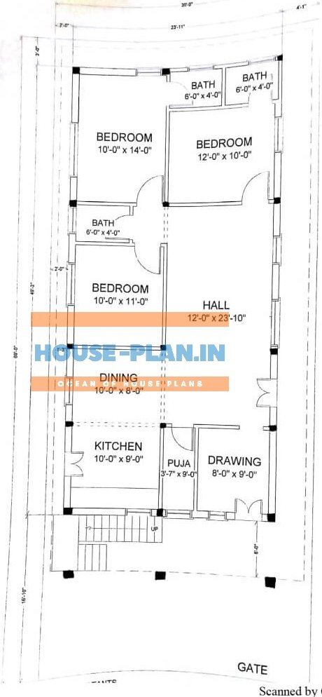 30 62 House Plan West Facing For Simple Ground Floor Design