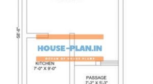 duplex house plan with Vastu 16×58 ground floor