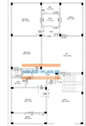 3 Bedroom House Plan 24x53