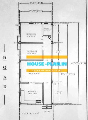 house plan 16×40 ground floor