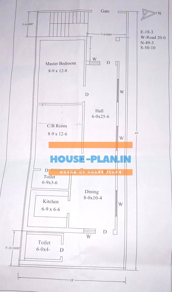 house plan 18×49 ground floor