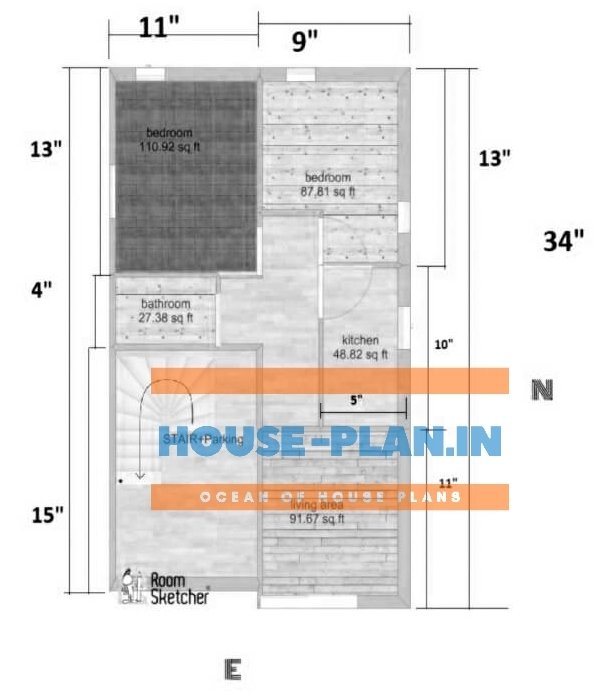 house plan 19×34 ground floor