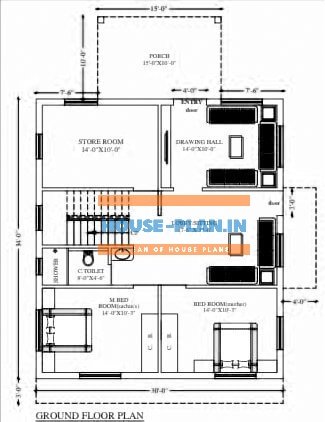house plan 30×34 ground floor