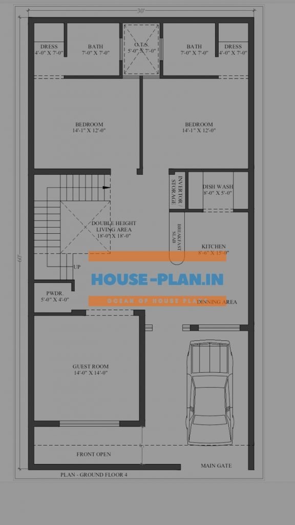 house plan 30×60 ground floor 1