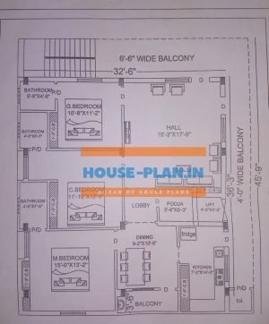 house plan design 32×45