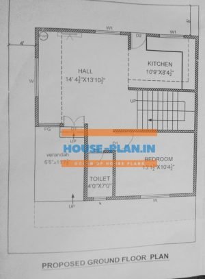 North face house plan 4bhk 24×24