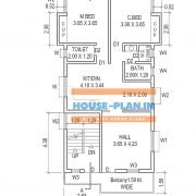 2 bhk house plan drawings