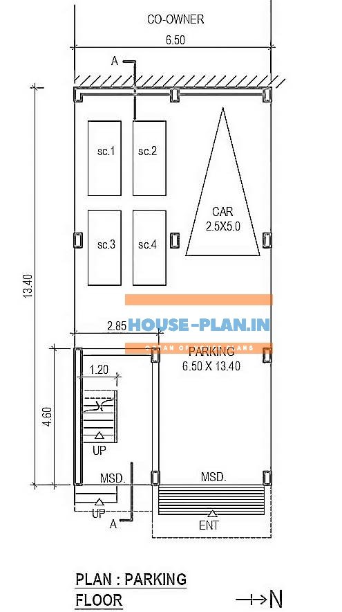 2 bhk house plan drawings