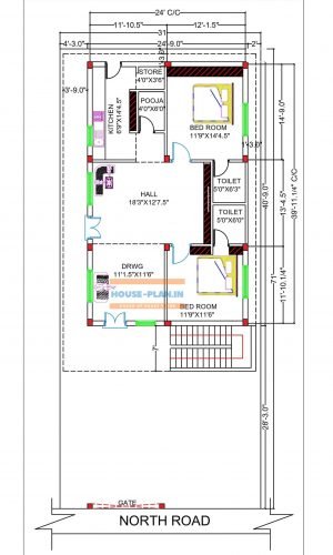 2 bedroom house plan indian style