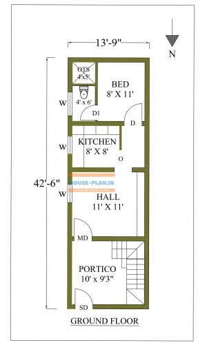 double bedroom house plan